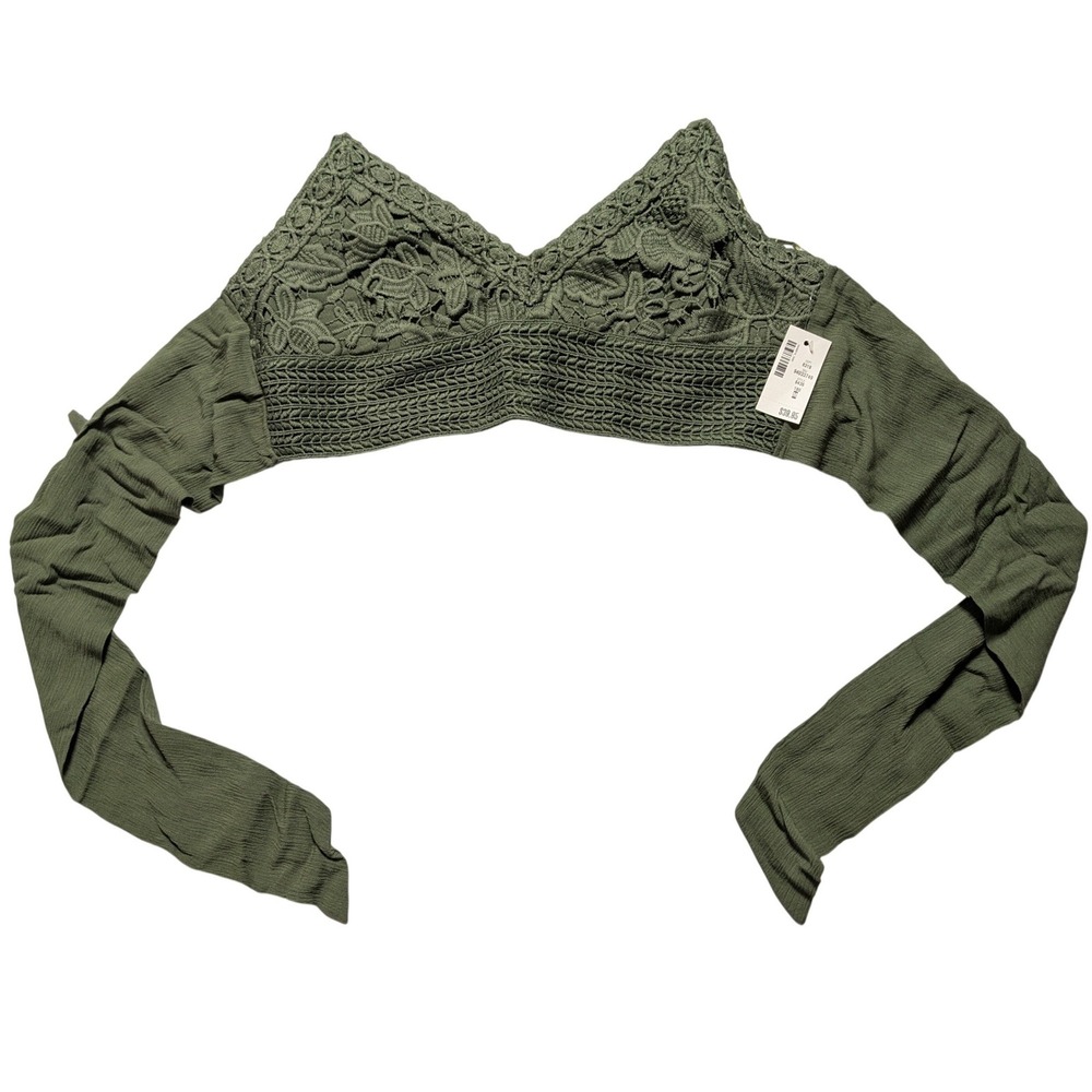 Aeropostale Womens Olive Green Lace‎ Wrap Bralette Top Size Medium New - Picture 6 of 9
